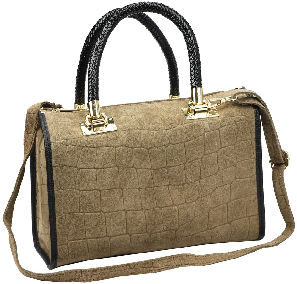 Skórzany kuferek Camilla PREMIUM 10.019 CROCO su paskiem