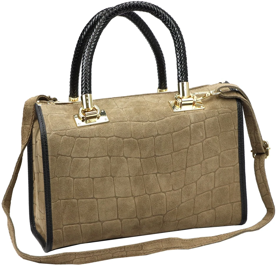 Skórzany kuferek Camilla PREMIUM 10.019 CROCO su paskiem