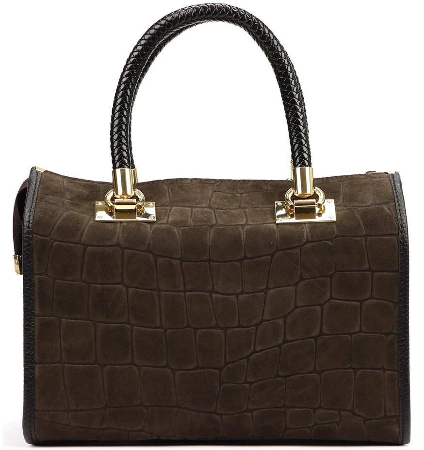 Skórzany kuferek Camilla PREMIUM 10.019 CROCO su paskiem