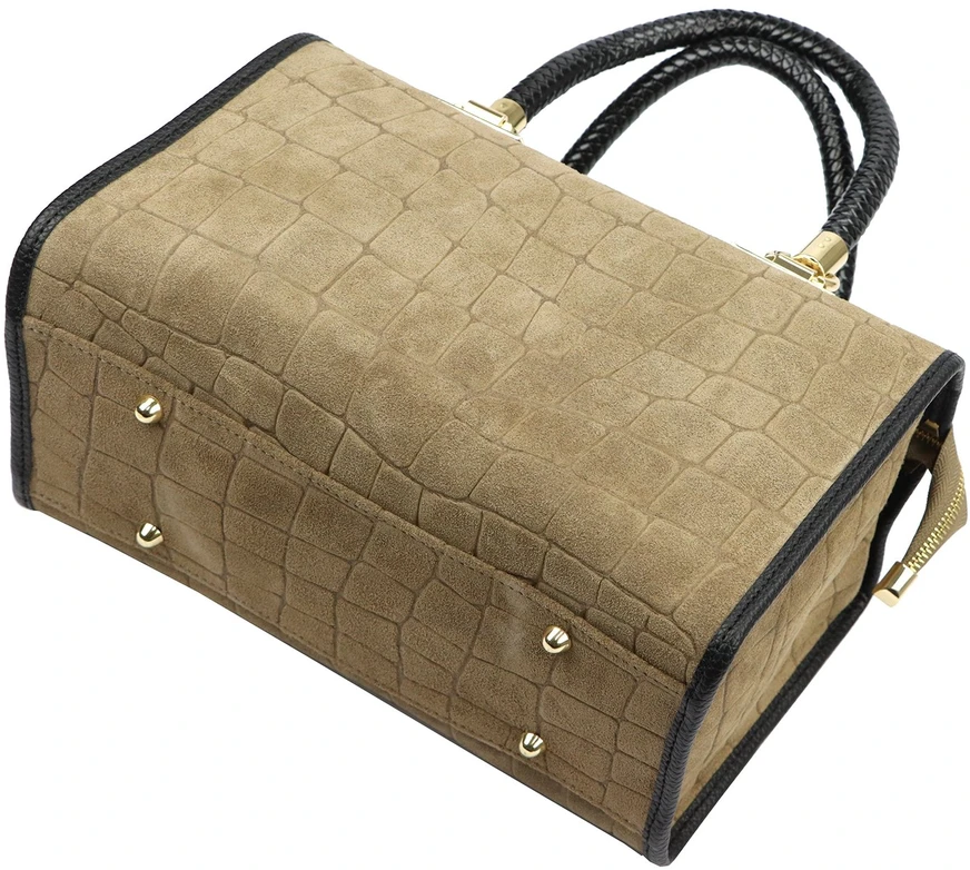 Skórzany kuferek Camilla PREMIUM 10.019 CROCO su paskiem
