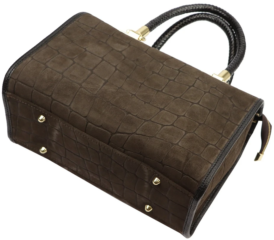 Skórzany kuferek Camilla PREMIUM 10.019 CROCO su paskiem