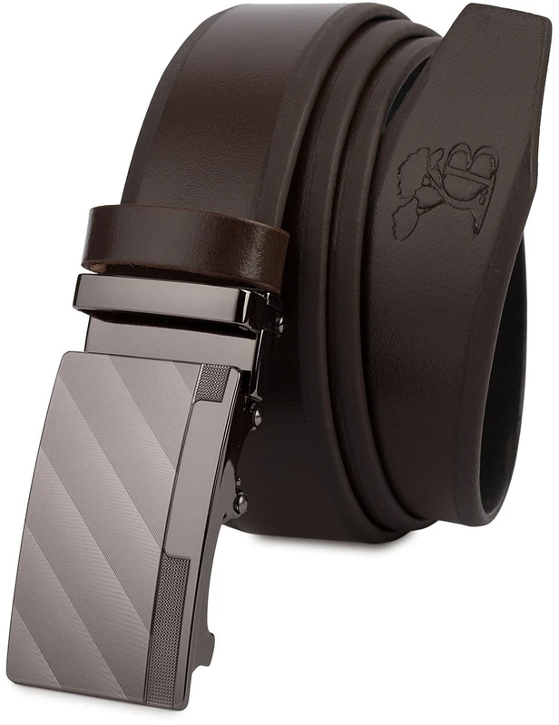 Skórzany męski dirželis automatinis premium skóra licowa czekoladowy Beltimore A19