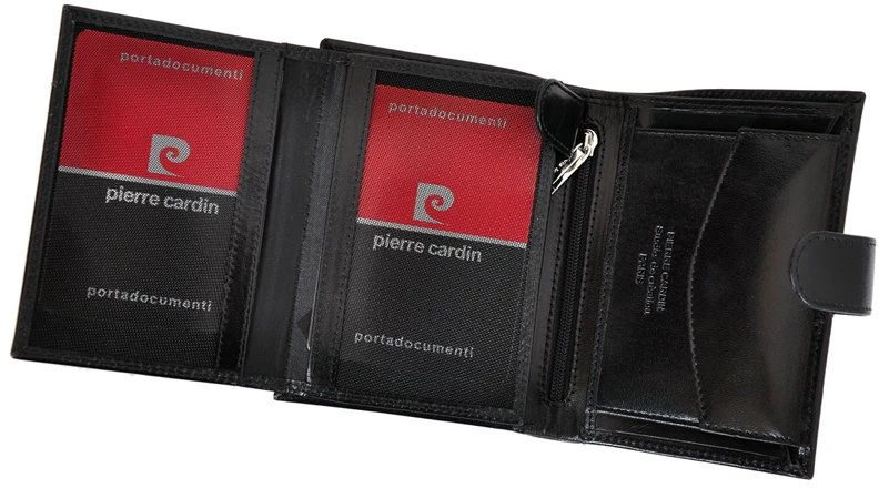 Vyriška odinė piniginė Pierre Cardin 326A, juoda