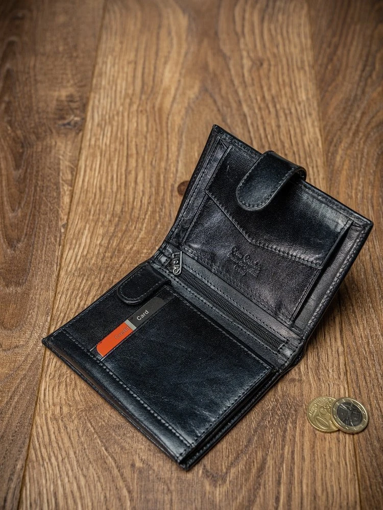 Vyriška odinė piniginė Pierre Cardin 326A, juoda
