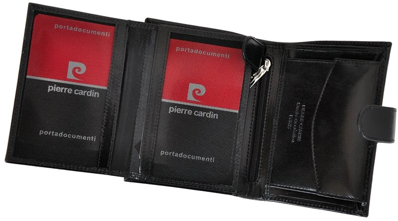 Vyriška odinė piniginė Pierre Cardin 326A, juoda