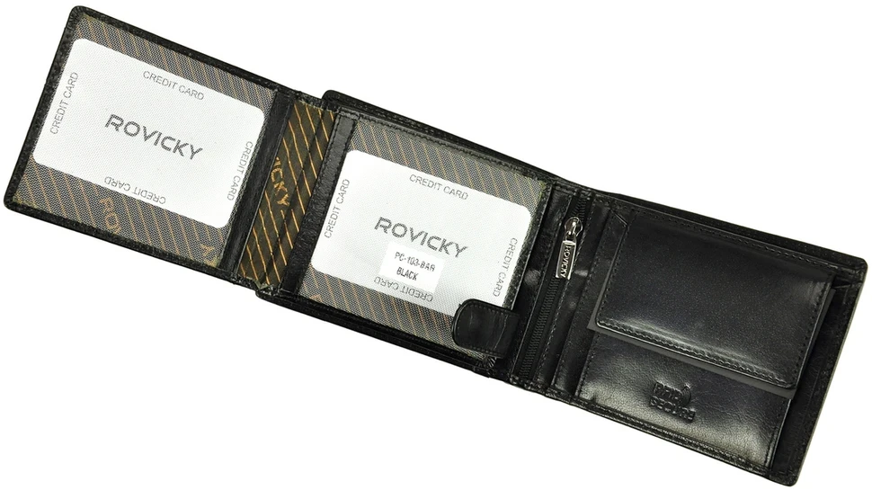 Skórzany męski portfel Rovicky PC-103-BAR RFID