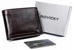 Skórzany męski portfel Rovicky PC-103-BAR RFID