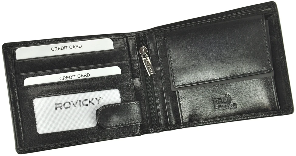 Skórzany męski portfel Rovicky PC-103-BAR RFID