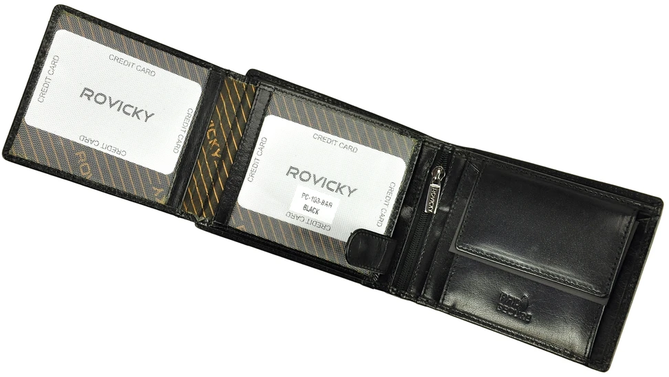 Skórzany męski portfel Rovicky PC-103-BAR RFID