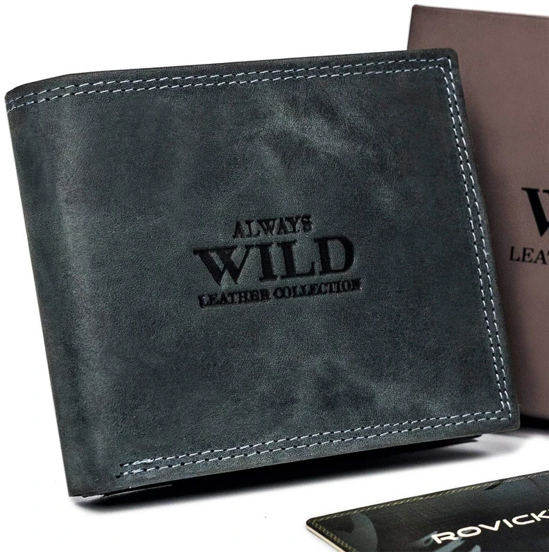 Always Wild „Wild N0035-CHM“ RFID odinė vyriška piniginė
