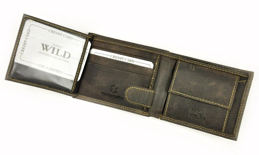Always Wild „Wild N0035-CHM“ RFID odinė vyriška piniginė