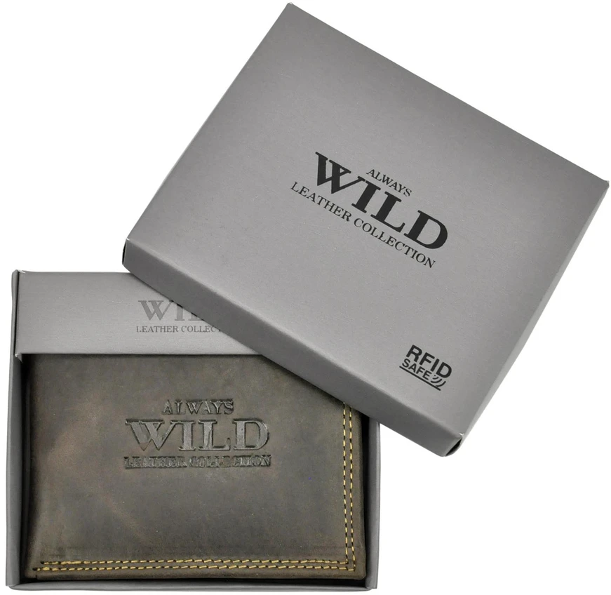 Always Wild „Wild N0035-CHM“ RFID odinė vyriška piniginė