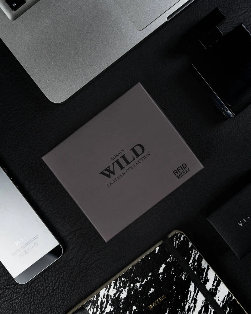 Always Wild „Wild N0035-CHM“ RFID odinė vyriška piniginė