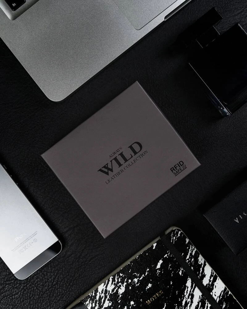 Always Wild „Wild N0035-CHM“ RFID odinė vyriška piniginė