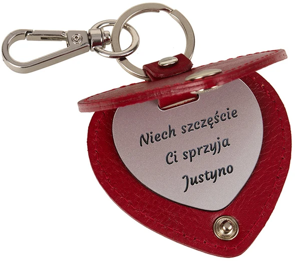 Skórzany Pakabutis serce su Twoim napisem personalizowany prezent E25s165