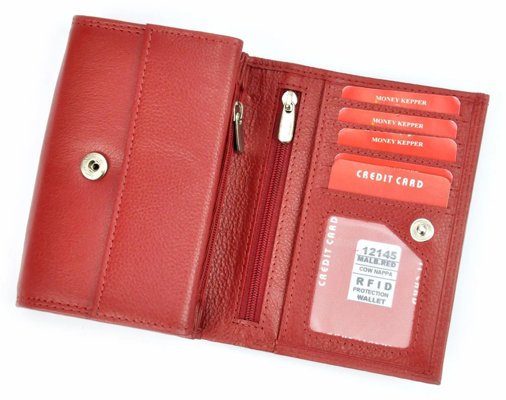 Vidutinė moteriška odinė piniginė Money Kepper 12145 RFID