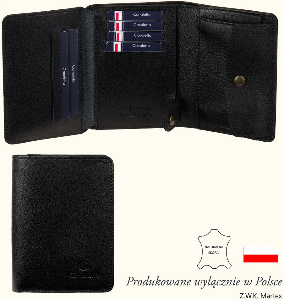 Skórzany Portfel Męski Canaletto 11 kart PM1550s246