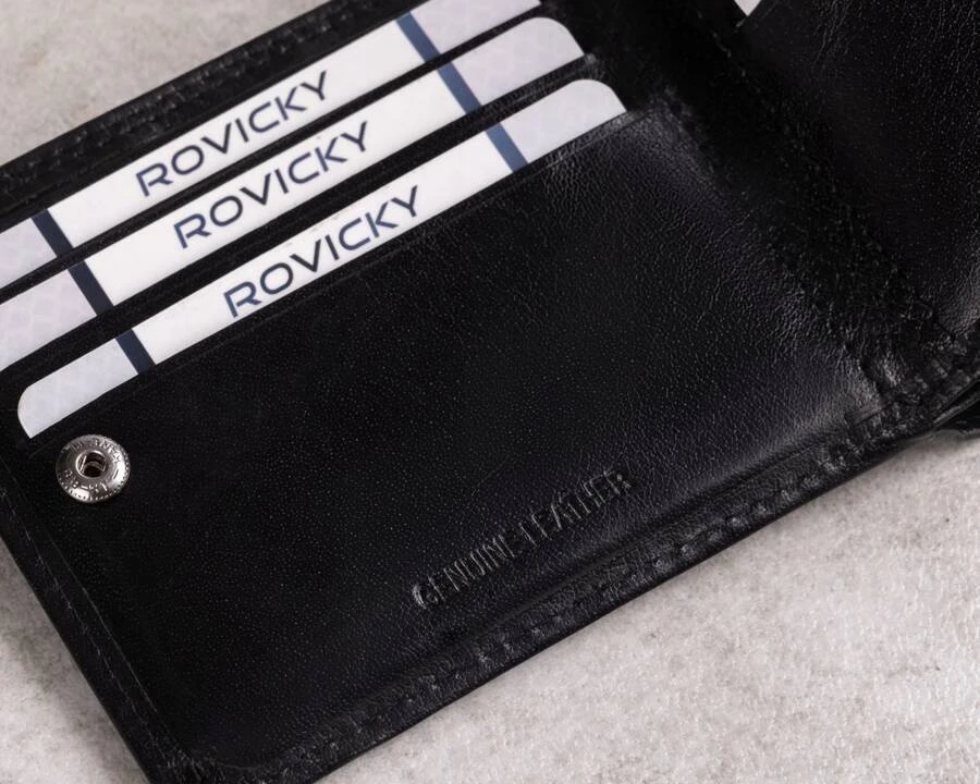 Rovicky Portfel skórzany PC-107L-BAR-2526 Juodas