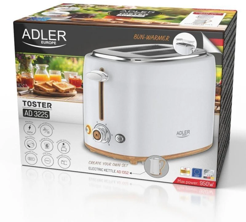 Skrudintuvas ADLER AD 3225 TOASTER WITH GRILL
