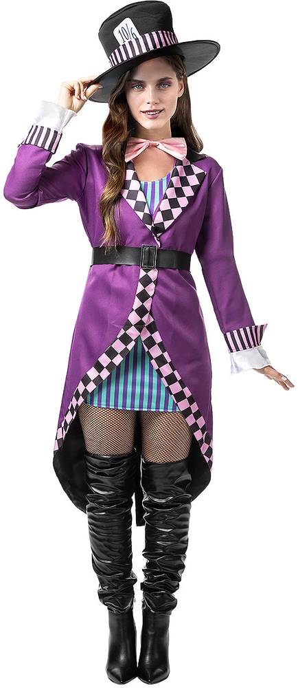 Skrybėliaus (Mad Hatter) kostiumas moterims – „Alisa Stebuklų šalyje“ (Alice in Wonderland)