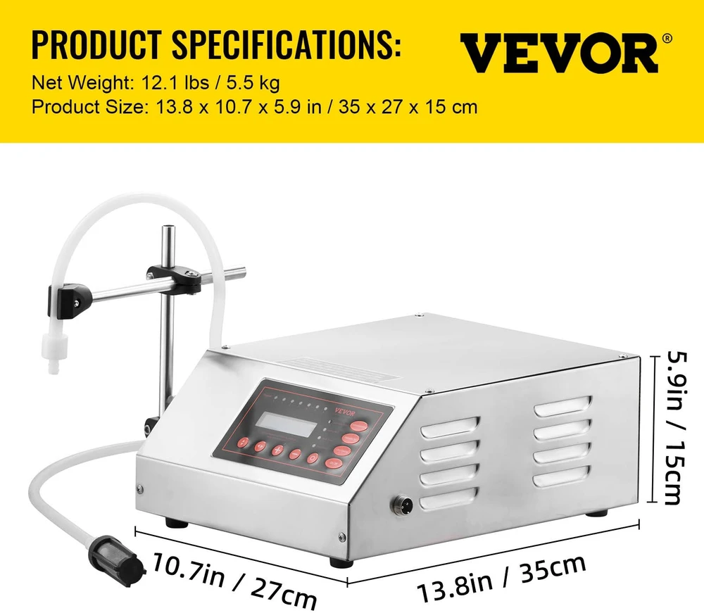 VEVOR Skysčio pildymo mašina GFK-160 2-3500 ml