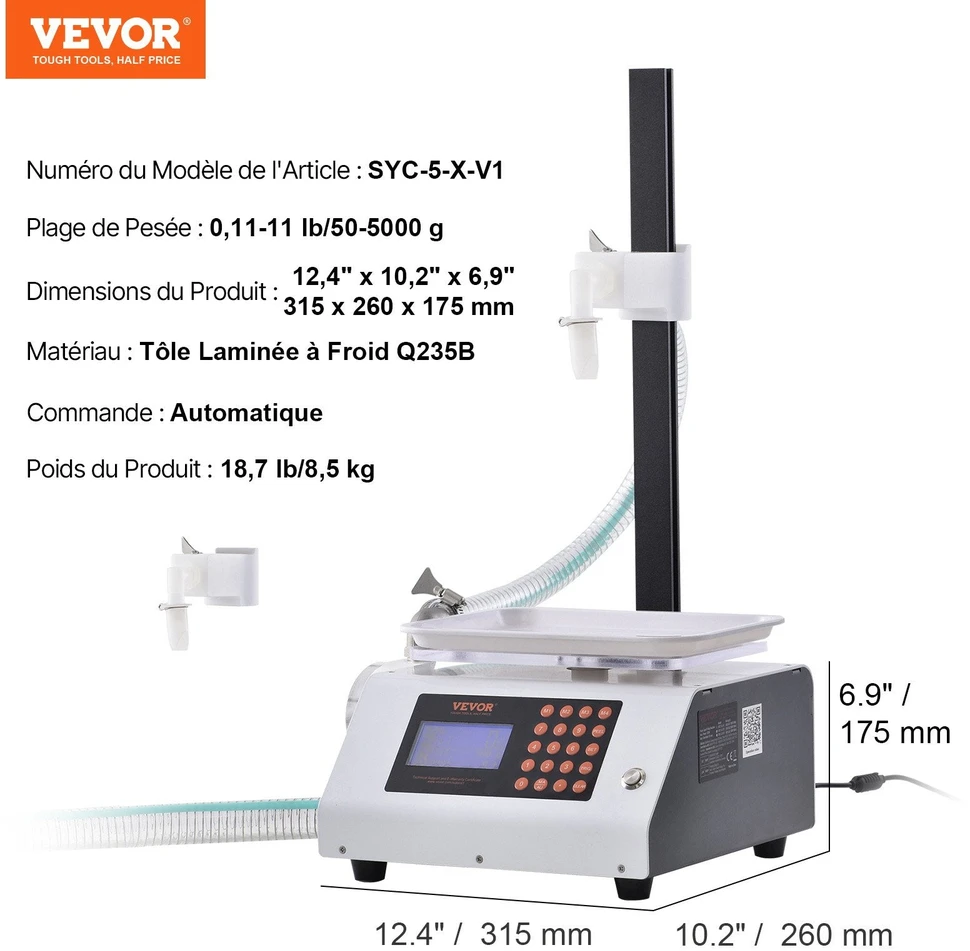 VEVOR Skysčių pildymo mašina 50-5000 g