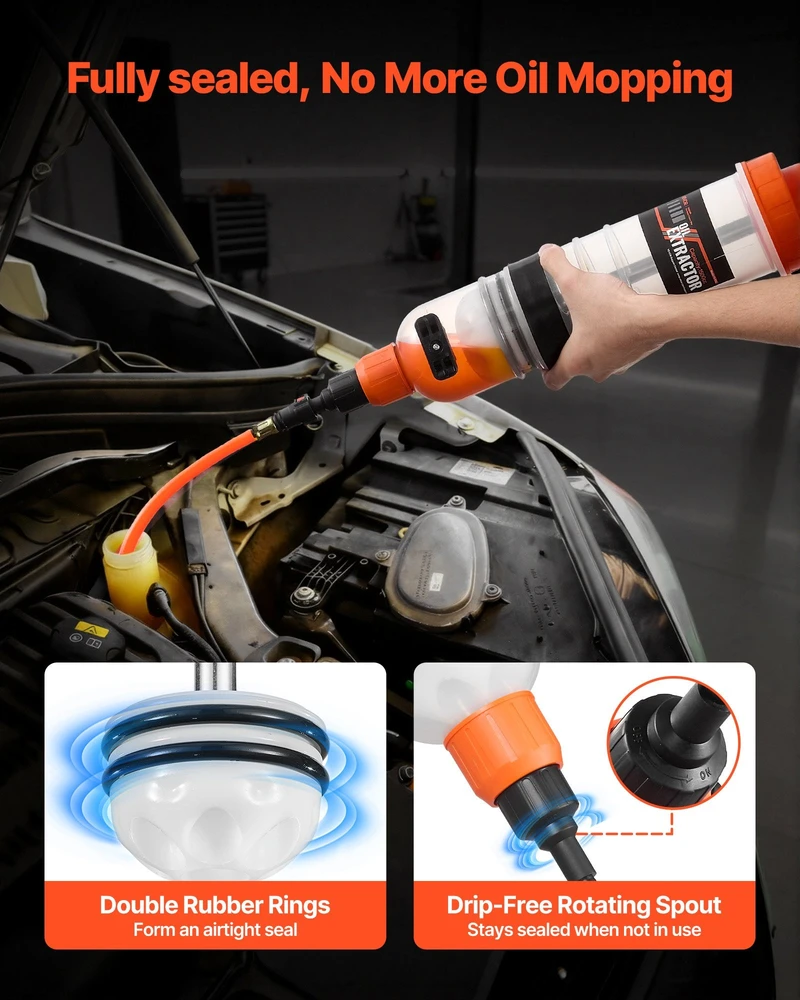 VEVOR 1,5 L skysčio ištraukiklis, automobilių švirkštas