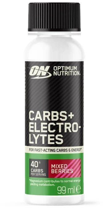 Skystas maisto papildas Optimum Nutrition Carbs + Electrolytes, 12 × 99 ml, miško uogų skonio