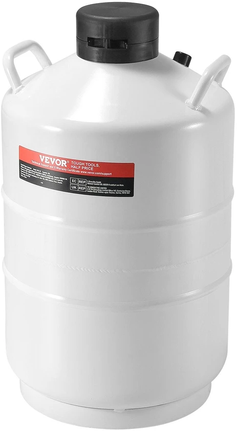 Vevor Skysto azoto talpa 20 l aliuminio lydinio LN2 indas 6 talpyklos