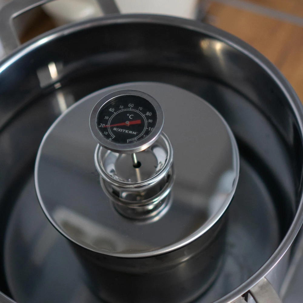 Slėginė kumpio viryklė 3kg su termometru, maišeliais ir prieskoniais