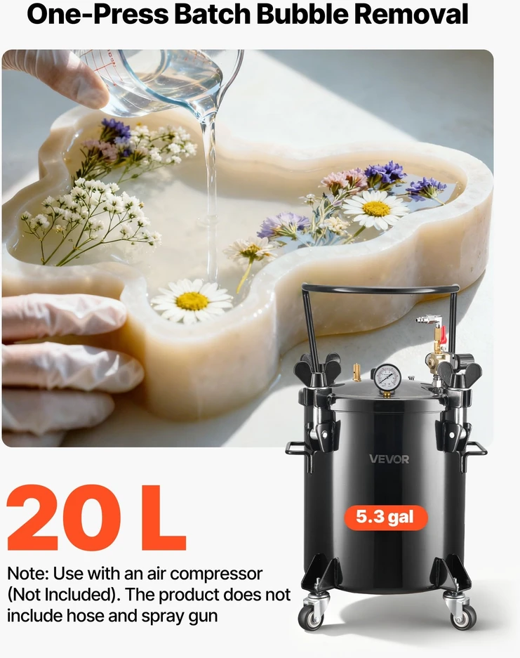 VEVOR Dažymo slėgio indas, 20 l talpos