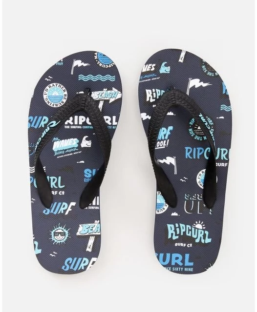 Šlepetės per pirštą berniukams Rip Curl Surf School, tamsiai mėlynos