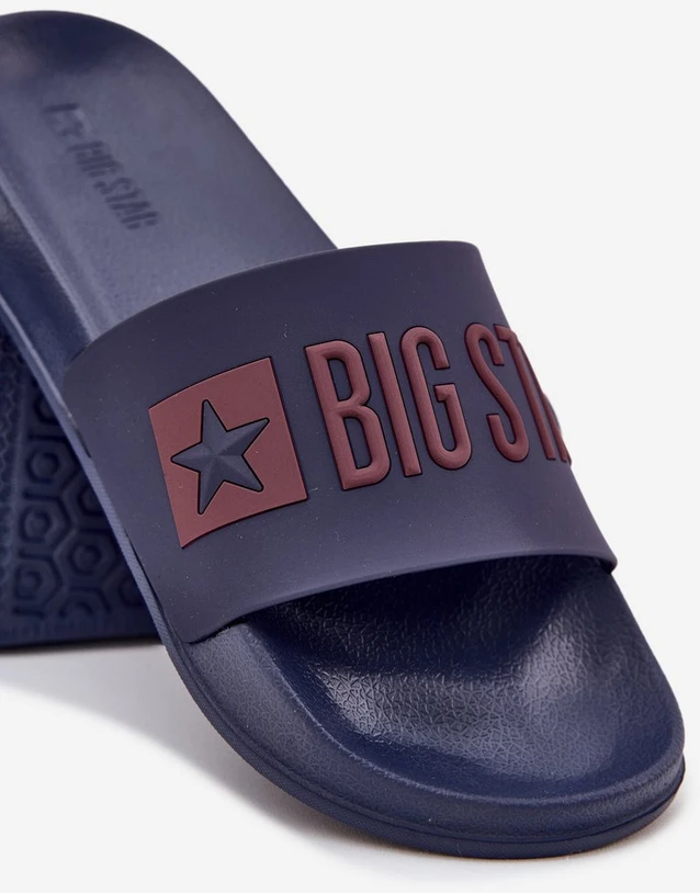 Šlepetės vyrams tamsiai mėlynos gumos laisvalaikiui Big Star