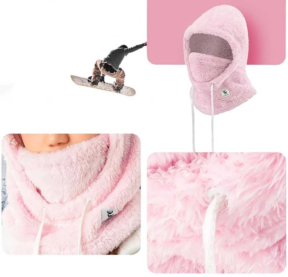 Qunature Arctic Velvet slidinėjimo balaklava, dydis M – rožinė