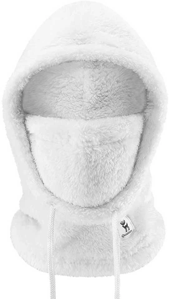 Qunature Arctic Velvet slidinėjimo balaklava, dydis M – balta