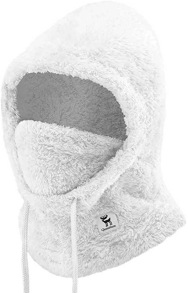 Qunature Arctic Velvet slidinėjimo balaklava, dydis M – balta