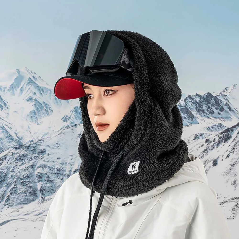 Qunature Arctic Velvet Ski Balaclava Size L - Juodas