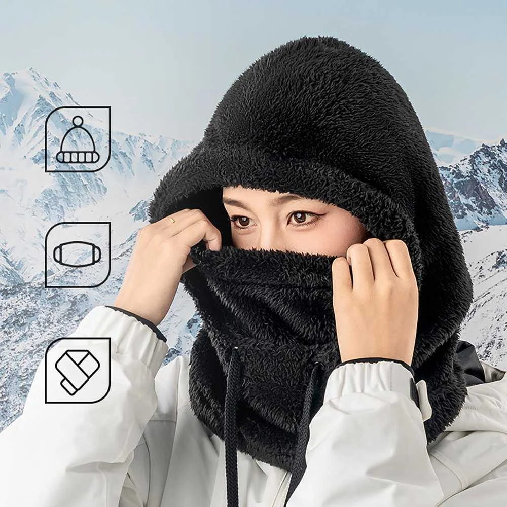 Qunature Arctic Velvet Ski Balaclava Size L - Juodas