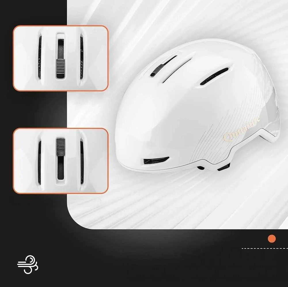 Qunature 10130003002 Slidinėjimo šalmas su ausinėmis snieglentei 54-58 cm - Baltas