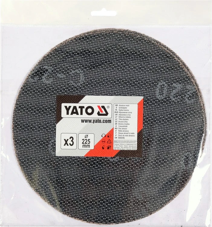 Yato ŠLIFAVIMO DISKAI, 225 MM, 3 VNT., P220 (YT-845863)