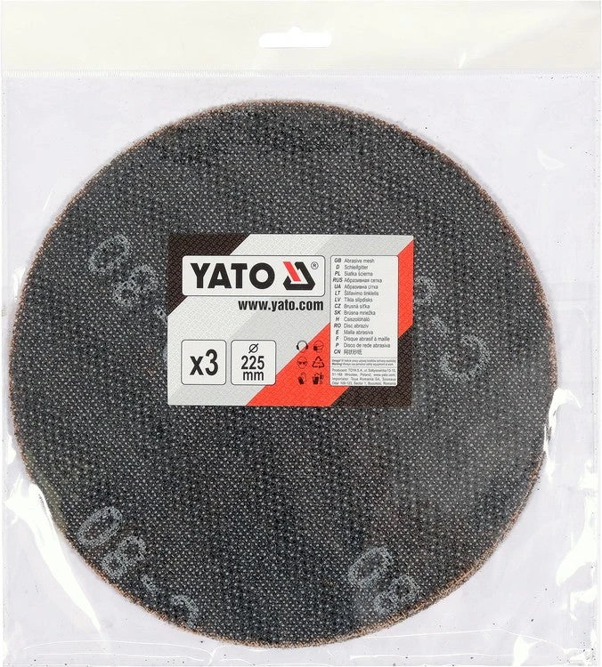 Yato ŠLIFAVIMO DISKAI 225 MM, 3 VNT., P80 (YT-845813)