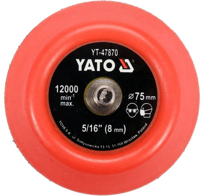 YATO DISKAS / POLIRAVIMO PLOKŠTELĖ SU VELCRO 75mm 5/16"