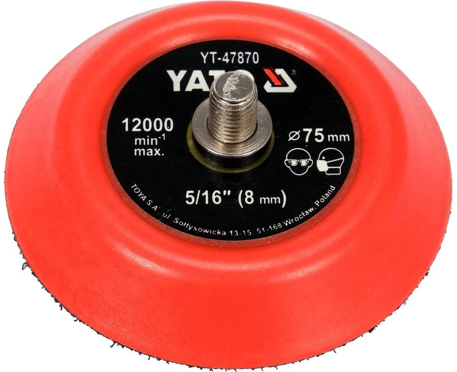 YATO DISKAS / POLIRAVIMO PLOKŠTELĖ SU VELCRO 75mm 5/16"