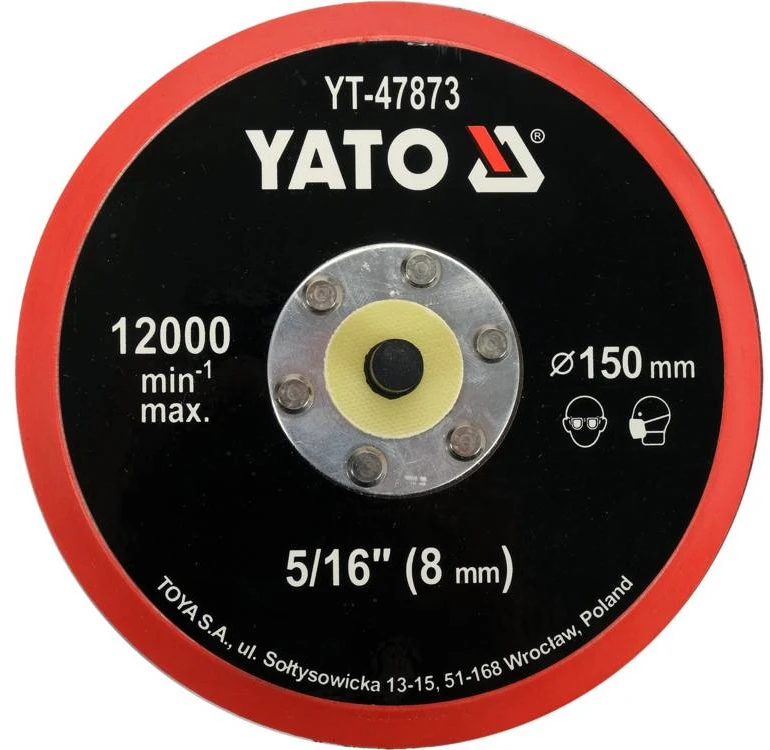 YATO DISKAS / POLIRAVIMO PLOKŠTELĖ SU VELCRO 150mm 5/16"