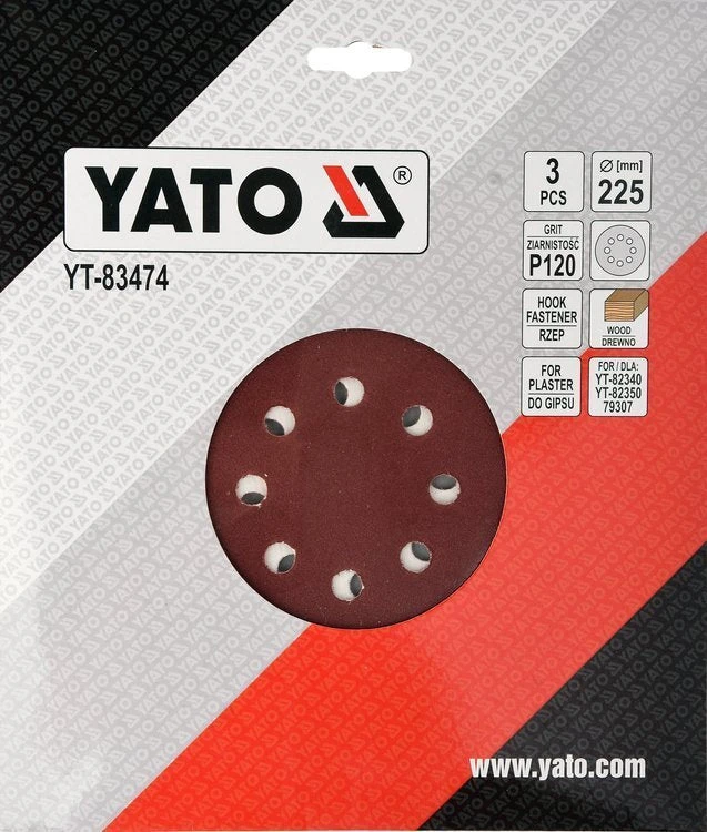 Yato ŠLIFAVIMO POPIERIUS GIPSKARTONIUI 225 MM P120 (YT-83474)