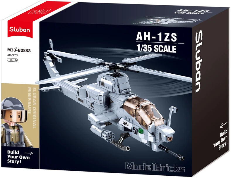 Sluban AH-1Z atakos sraigtasparnio konstruktorius, 482 det., 42,3 cm, 6+