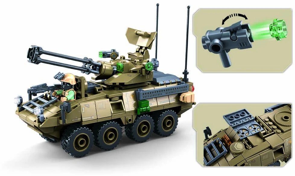 Sluban konstruktorius, Karinis šarvuotis Stryker ADS, 320 detalių.