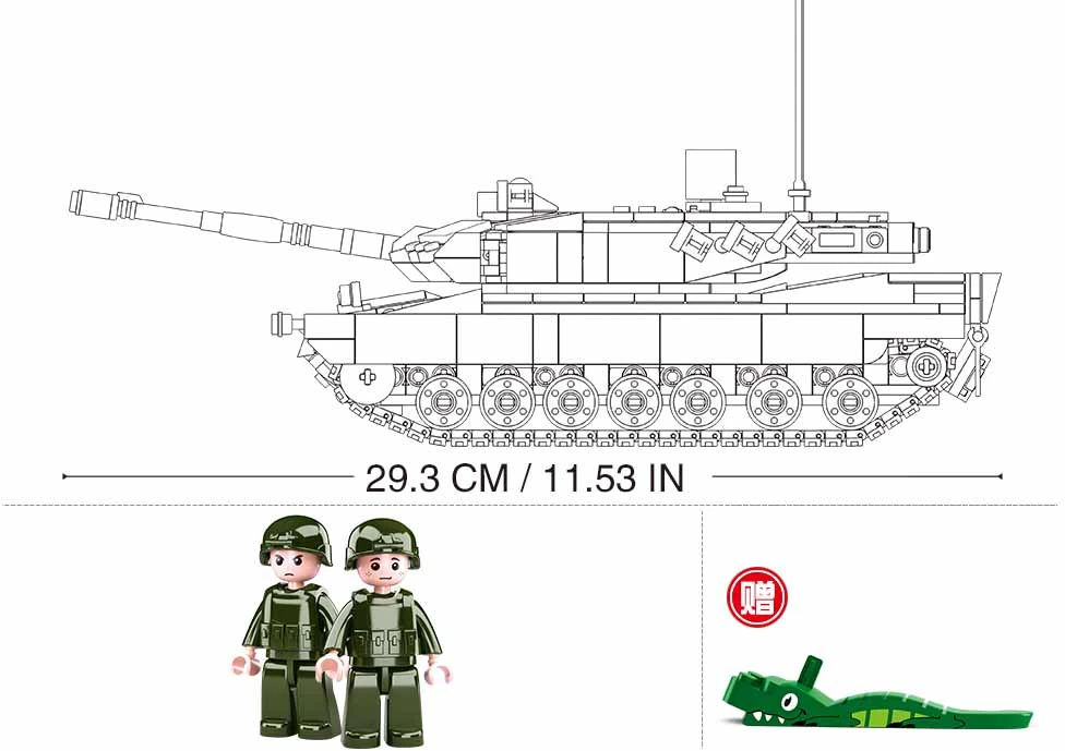 Sluban konstruktorius Leopard 2A5 pagrindinis tankas 2in1, 766 detalių, 6+