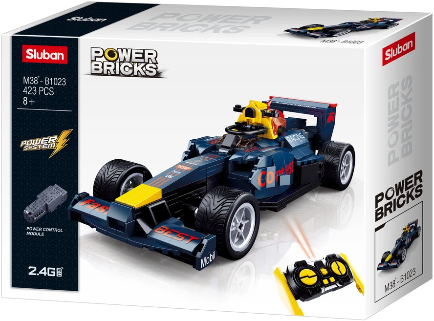 Sluban F10 sportinio automobilio RC konstruktorius, 423 det., 25,1 cm, 6+