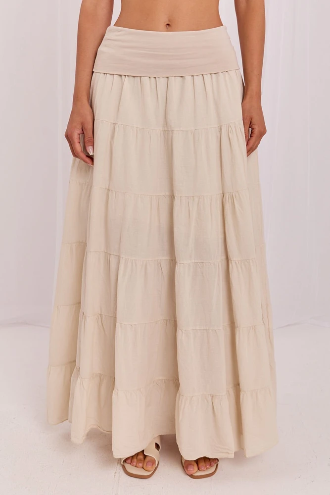 Sluoksniuotas ilgas sijonas Italy Moda